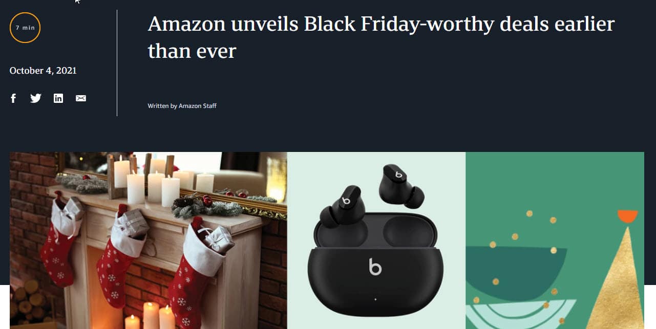 Amazon launched its holiday season on October 4th to capture early, profitable revenue